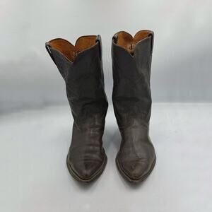Justin USA Mens Brown Leather Vintage Western Cowboy Boots Size 11.5D